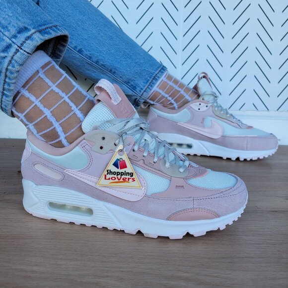 ❤️❤️Nike Air Max 90 Futura Women Shoes 7.5 Barley Rose Pink Sneakers DM9922-104 - Picture 1 of 10